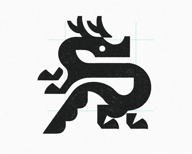 Legendary Asian Dragon Creature  logomark design