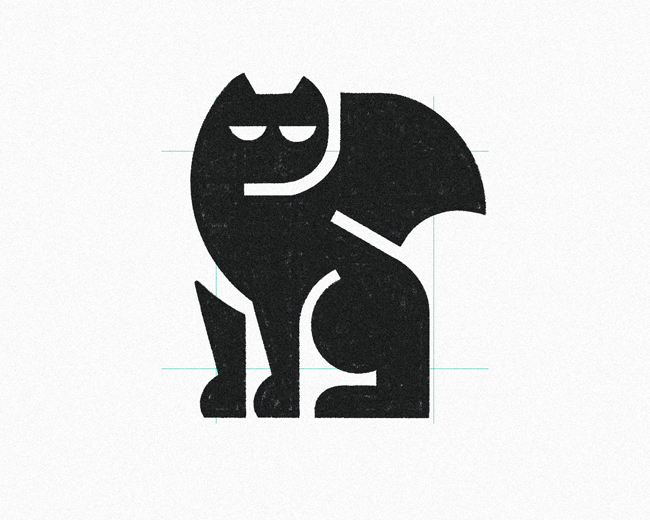 Flying Dragon Cat  logomark design