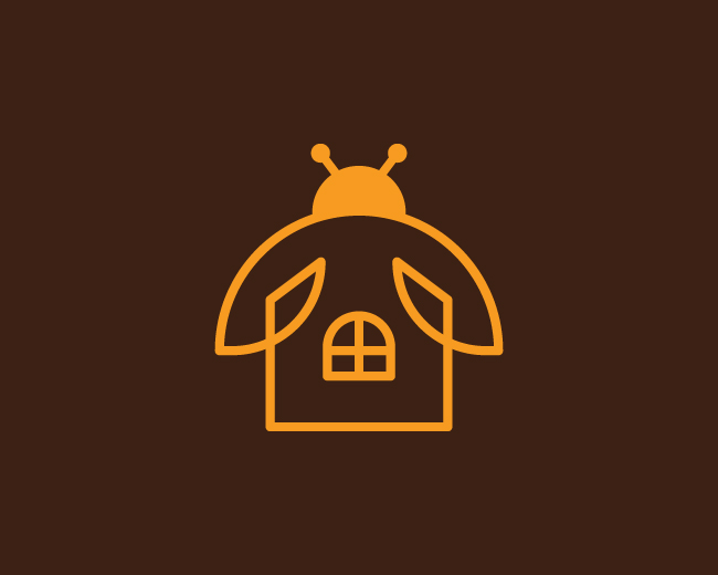 Minimal Monoline Bee House Logo