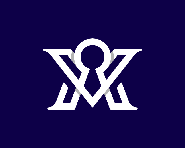 Letter MV VM Keyhole Logo