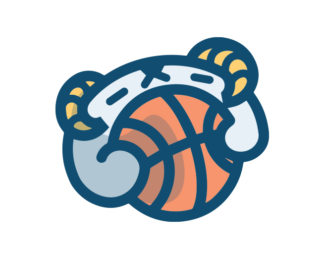 Basketball bighorn sheep ready-made logo for sale