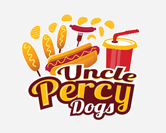 Playful logo for hot dog cart
