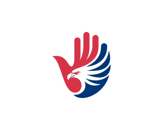 Majestic Eagle Guardian Hand Logo