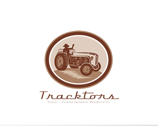 Tracktors Farming Equipment Logo