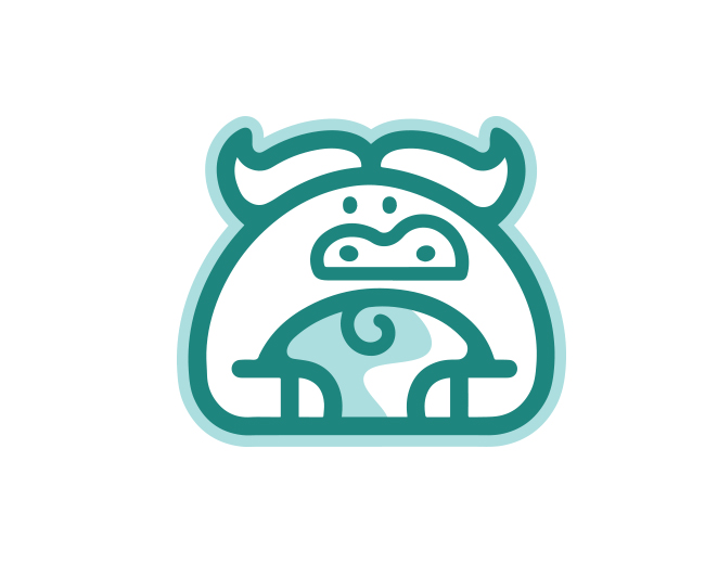 Cute Mozzarella Buffalo mascot ready-made logo for