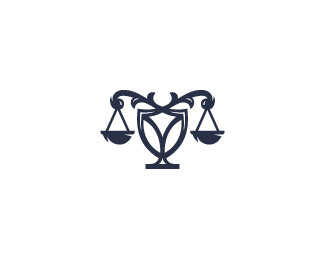 Scales And Shield For Lawyer Logo