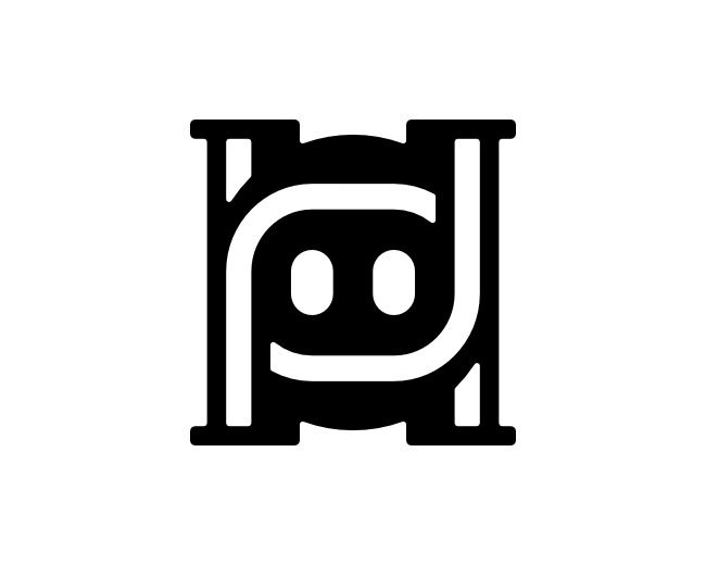 Letter H Head Bot Monogram Logo