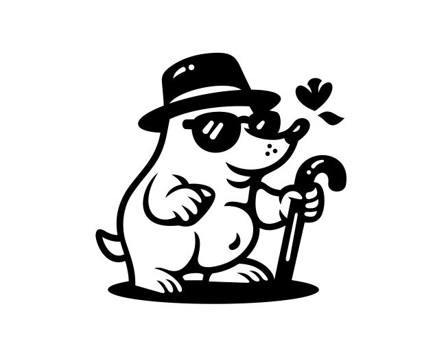 Classic Digger Mole Mascot Logo