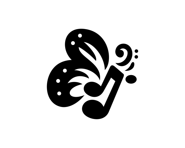Butterfly Music Beautiful Tone Logo