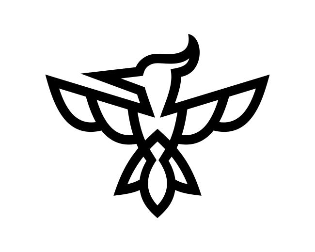 Lotus Outline Woodpecker Bird Logo