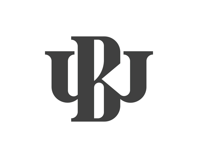 Lettering B W monogram typography logo