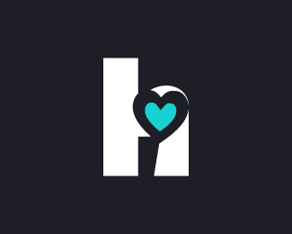 Modern H Love logo design | Logo For Sale