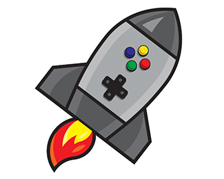 Logotipo de cohete de Juegos.Games