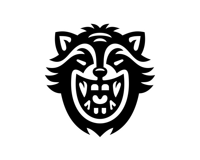 Cool Racoon Face Head Logo