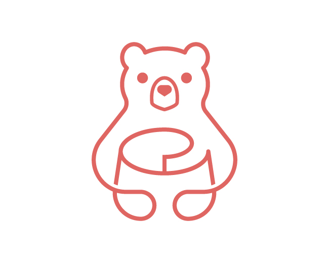 modern monoline bear rose with elegant look logo