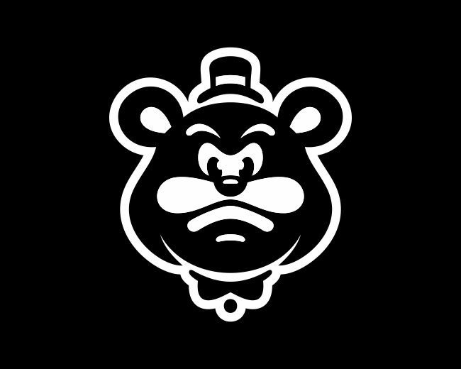 Cute Angry Classic Bear Logo