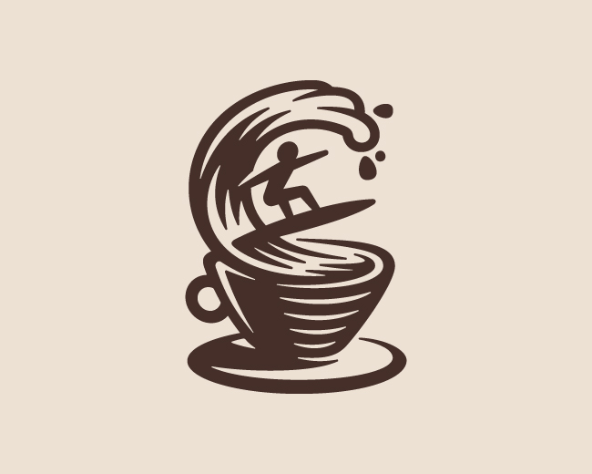 Surf Coffee 📌 Logo for Sale