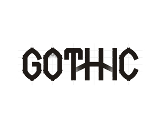 Gothic architecture typographic logotype