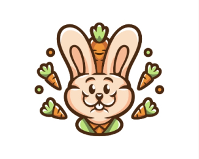 Rabbit Carrot Vegetable Logo