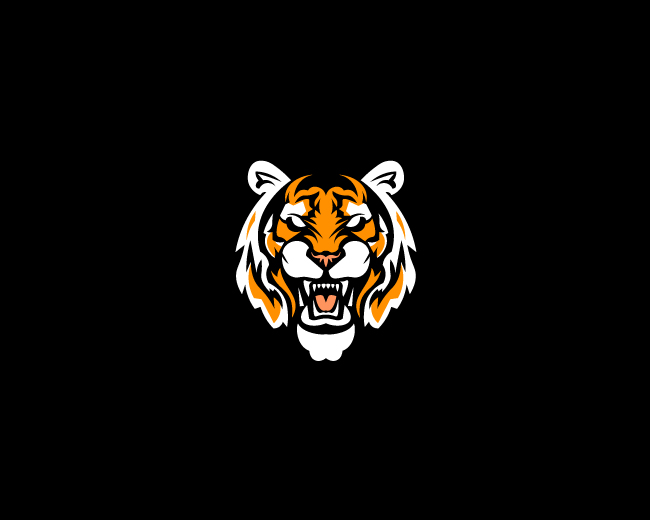 Roaring tiger side profile basketball logo in simple cartoon style on  Craiyon