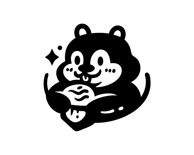 Fat Squirrel Nuts Monochrome Logo