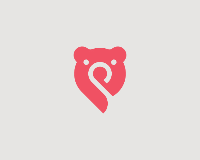 Letter P Or Q Bear Logo