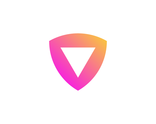 Gradient Shield Logo Concept & Arrow Mark