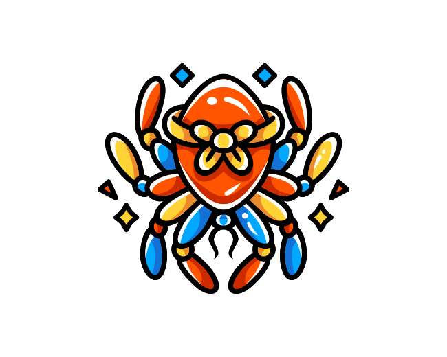 Cute Party Balloon Spider Logo