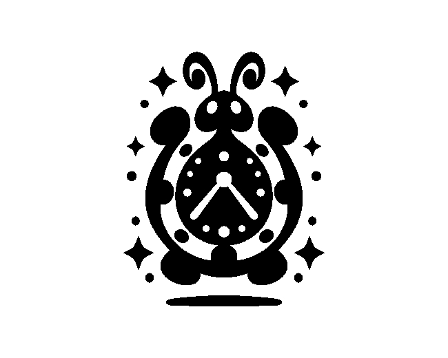 Ladybug Monochrome Logo Alarm Clock