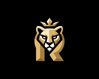 Royal Letter R Cheetah Monogram Logo