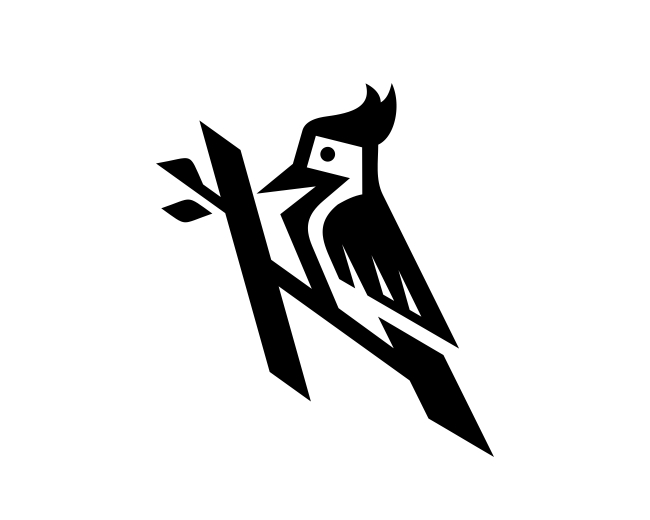 Simple Modern Woodpecker Bird Logo