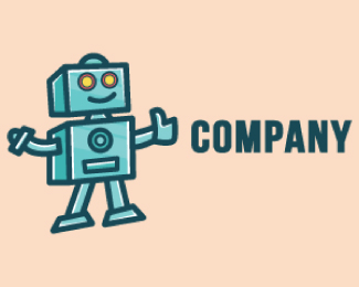 Smart Robot Mascot Cartoon Logo Design