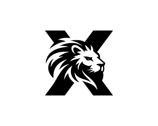 Bold Letter X Lion Monogram Logo