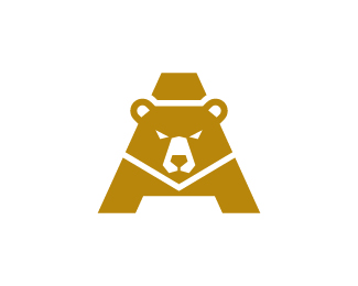 Letter A Bear Logo