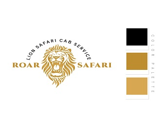 Lion Safari Cab Service Logo Design