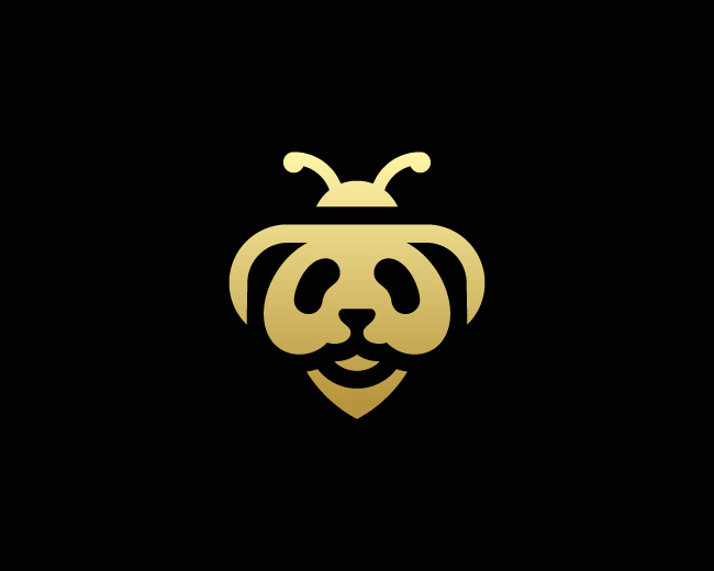Golden Panda Bee Monogram Logo