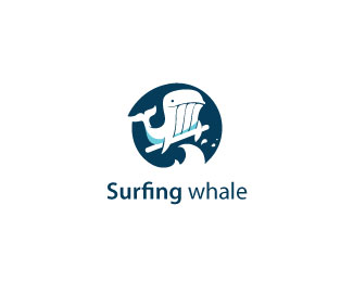 Surfing whale