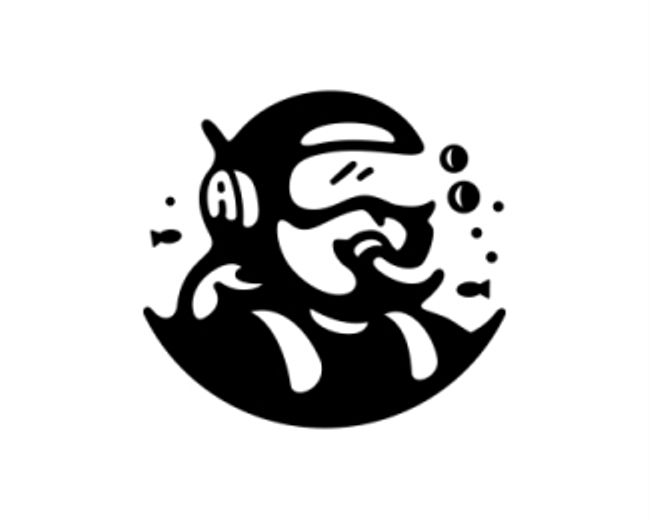 Diving Fish Monochrome Logo