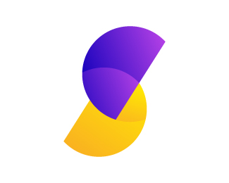 Geometric abstract overlapping S letter logo mark 