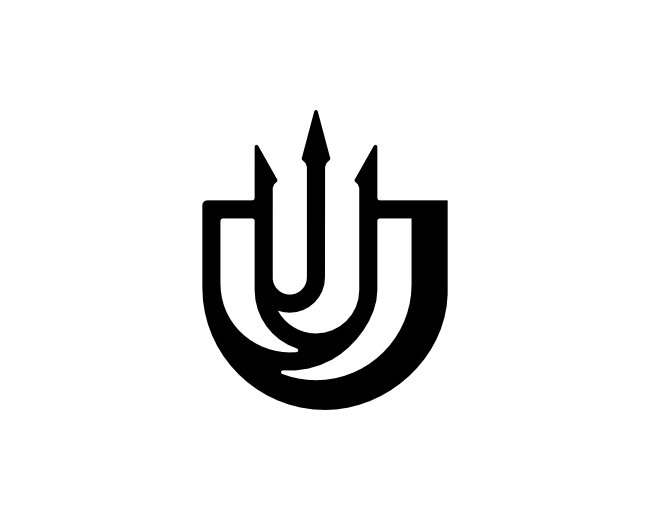 Letter U Trident Logo