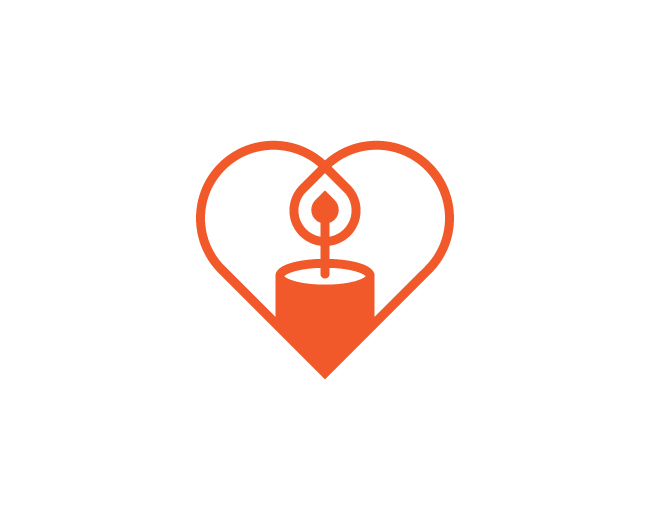 Minimal Love Candle Logo