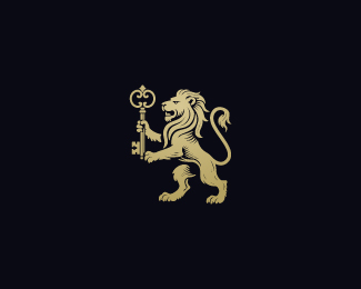 Luxury lion key logo