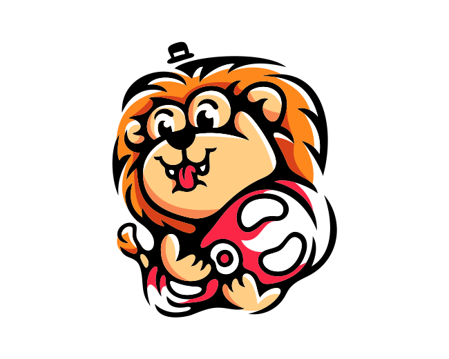 Cute Lion Meat Mascot Logo