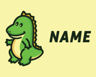 Cute Dinosaur Mascot Cartoon Logo Design