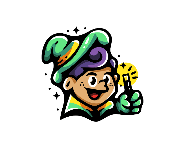 Cute Child Wizard Magician Logo