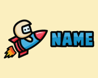 Rocket Driving Mascot Cartoon Logo Design
