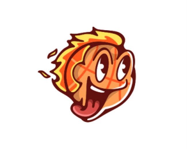 Fiery Basketball Mascot Logo