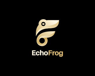 Golden Letter F Frog Monogram Logo