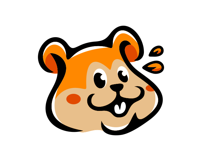 Cute Hamster Sunflower Seeds Logo