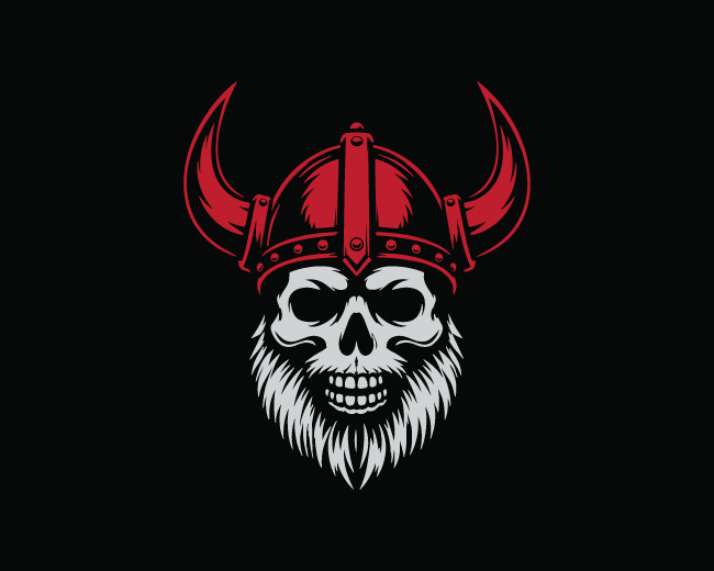 Modern Mascot Skull Viking Warrior Logo